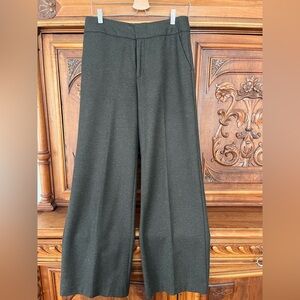 Marks & Spencer Olive Herringbone Wide-Leg Pants